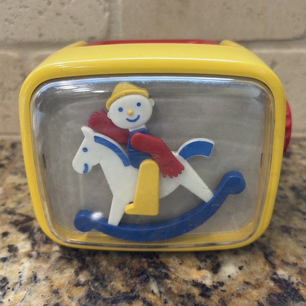 Ambi Toys Vintage Holland Primary Colors Rocking Horse Musical Plastic Play Toy